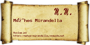 Méhes Mirandella névjegykártya