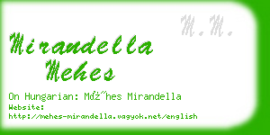 mirandella mehes business card